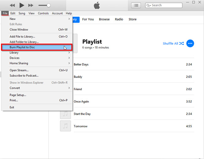 burn spotify music to cd with itunes