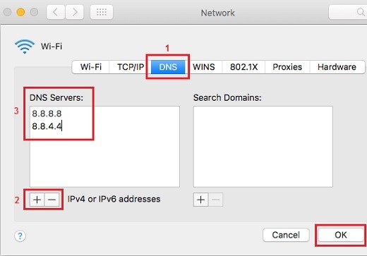 change dns mac