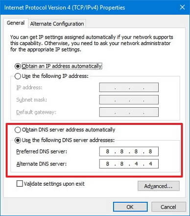 change windows dns
