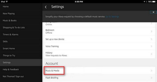 how to change spotify account on alexa