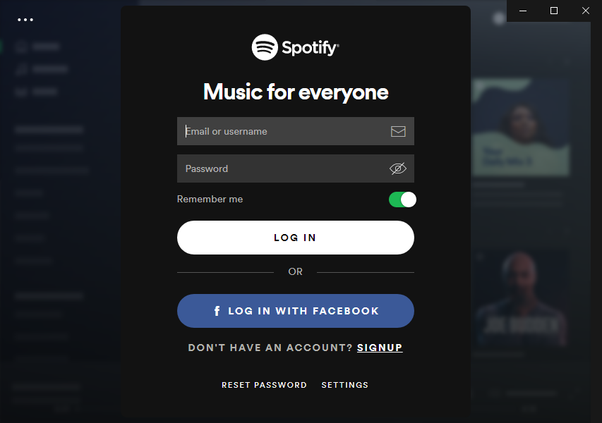 log into spotify