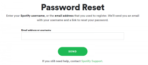 spotify login reset spotify login reset