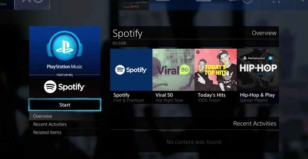 set up spotify on game console