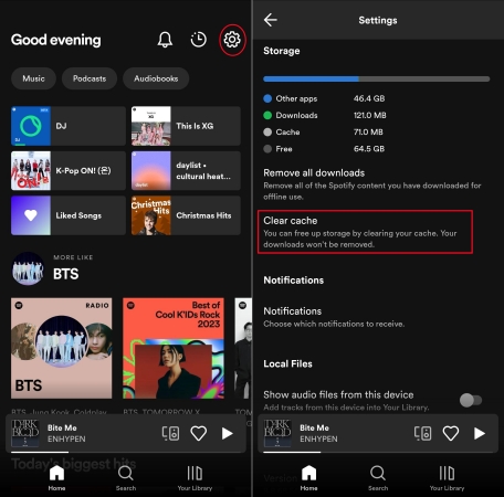 borrar cache de spotify