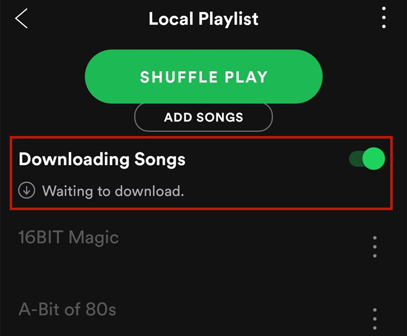 spotify local files waiting to download