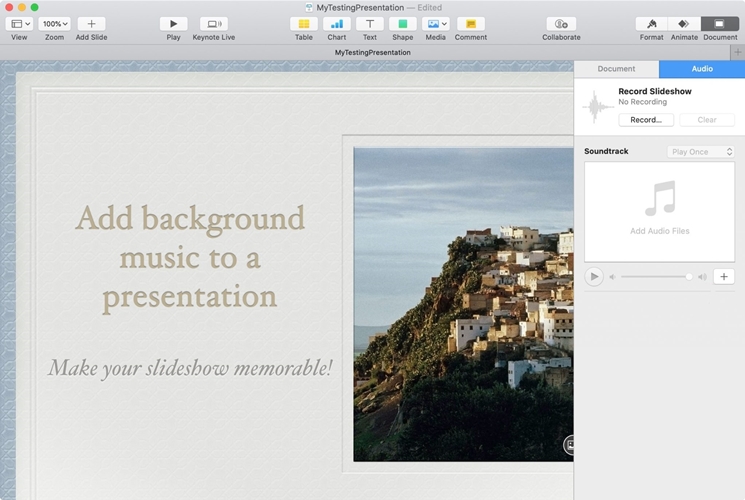 how to add music to your keynote presentation
