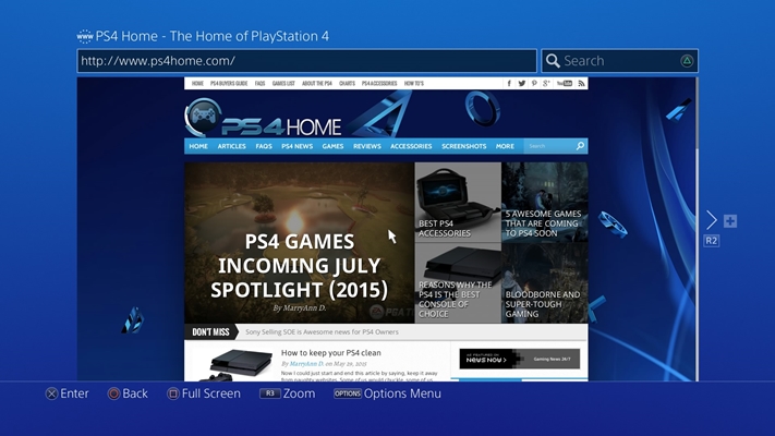 How to Use the PS4 Web Browser