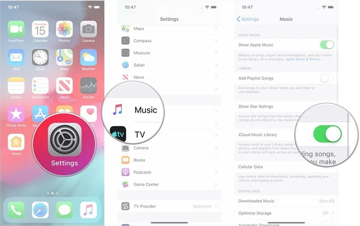 ios icloud music library reload