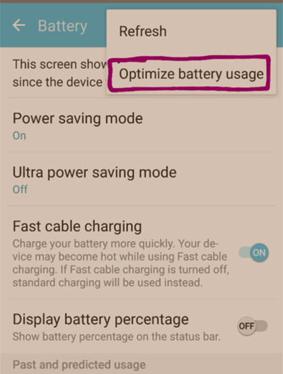apagar optimización de batería para spotify