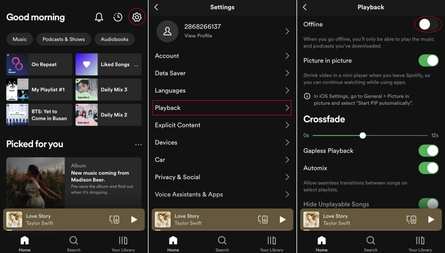 activar modo sin conexion de spotify en movil