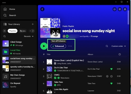desactivar spotify enhance