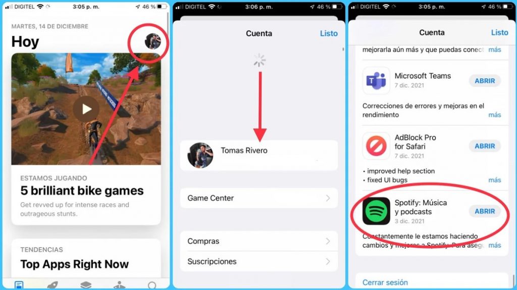 actualizar spotify en iphone