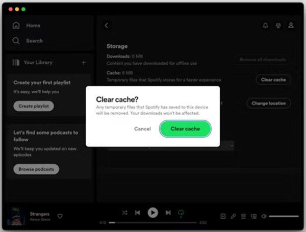 borrar cache de spotify en mac